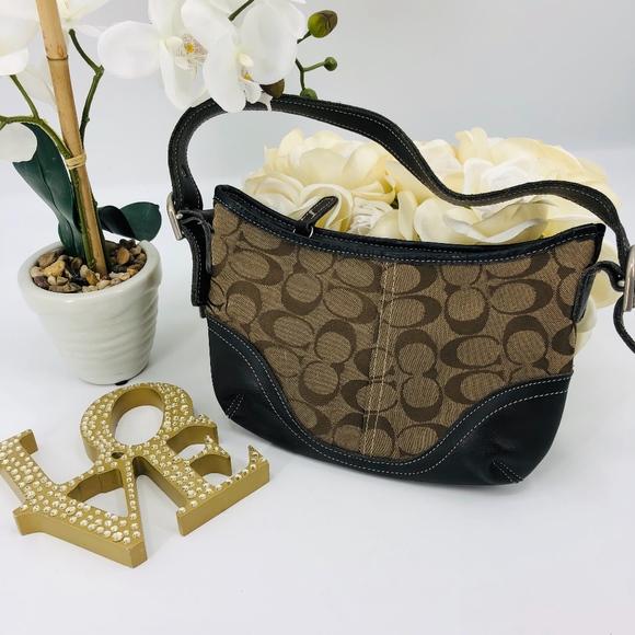 Coach Logo Canvas Leather Trim Soho Bag - Picture 2 of 6